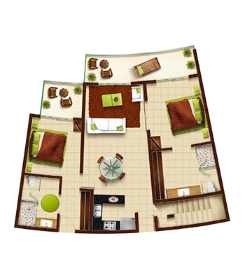 3 Bedrooms Penthouse model H