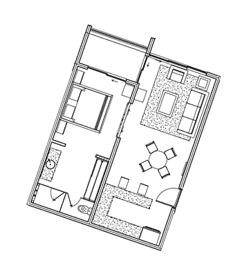 Modelo de Residencia de 1 Recamara en Playa del Carmen Modelo A