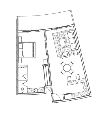 Modelo de Residencia de 1 Recamara en Playa del Carmen Modelo F