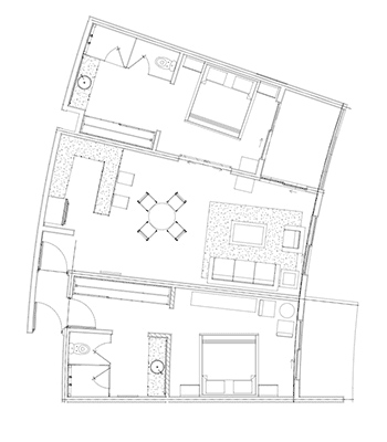 Residence model of 2 Bedrooms at Playa del Carmen Model B
