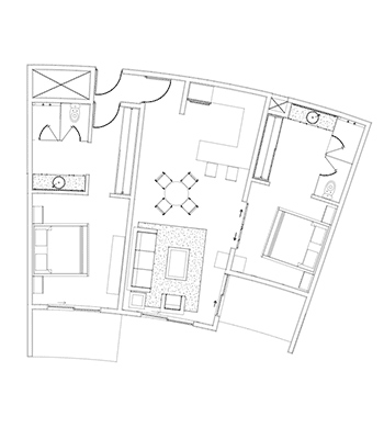 Residence model of 2 Bedrooms at Playa del Carmen Model U